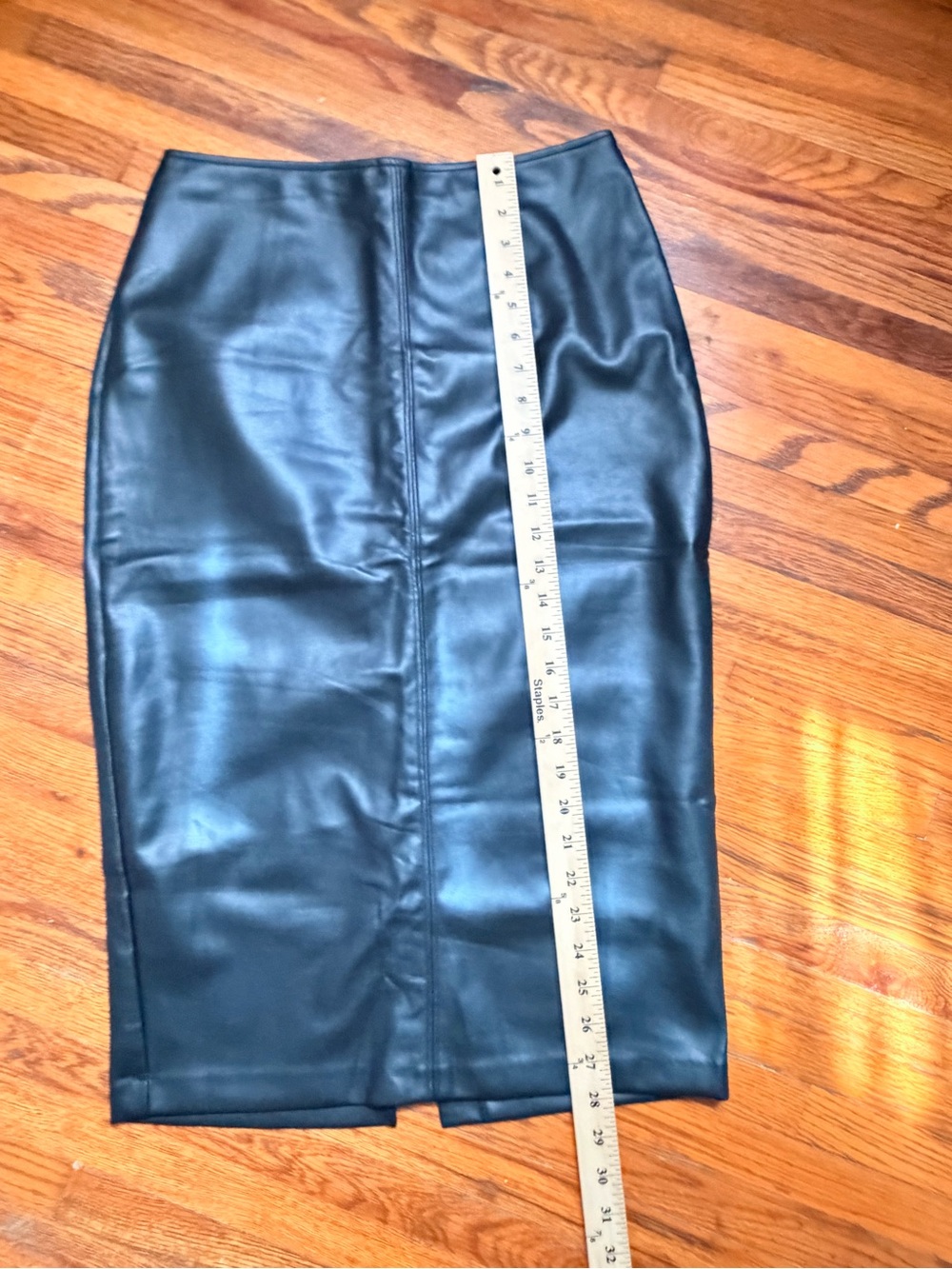 NWT Abercrombie Vegan Leather Midi Skirt Black M